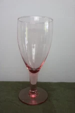 All Pink Rose Teardrop Wine Water Glass Goblet Plain 7 1/8 "