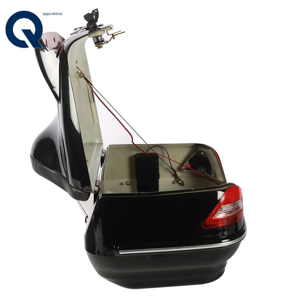 28L Motorcycle Trunk Case Tail Box Scooter Helmet Luggage Topbox w/Tail Light US - Image 4 of 4