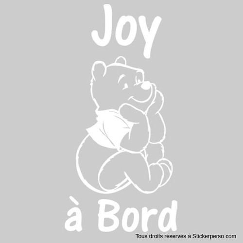 * 1 Sticker Bébé à Bord * Modèle Winnie l'Ourson * Prénom au choix * - Foto 2 di 13