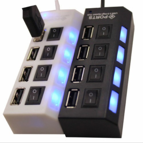 USB Hub 4 Sockets Independent USB 2.0 Divider (noir) Port USB Hub USB - Photo 3/12