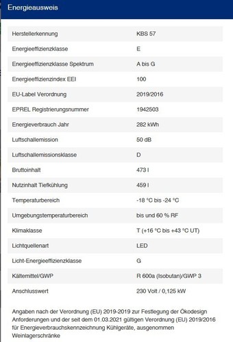 Tiefkühltruhe Gefriertruhe mit Hebedeckel Klappdeckel TK Truhe 1535 mm KBS 57 - Bild 12 von 12