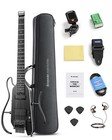 Donner Hush X Pro Electric Guitar Black Bundle With Multieffect Tone Simulation