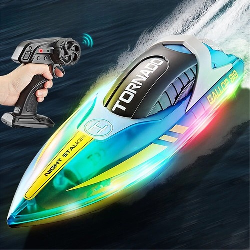 TOY 2.4G RC Racing Boat 15KM/H High-Speed Powerful Electric Speedboat LED Light - Picture 13 of 14