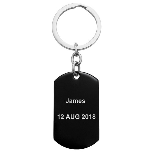 Stainless Steel Personalized Fingerprint Text Engraving Custom Dog Tag Keychain - Picture 14 of 24