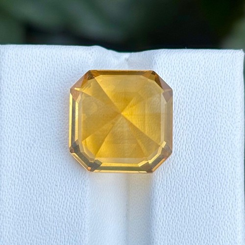 Quadrat Facettiert Schliff 10.20 CT Natürlich Citrin Lose Edelstein Für Machen - Picture 3 of 3