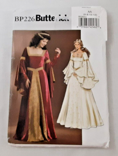 Costume modello Butterick #226 abito rinascimentale medievale manca 6-12 non tagliato - Foto 11 di 11