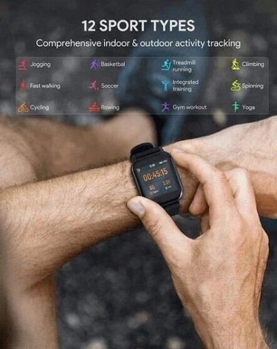 AUKEY LS02 Smartwatch Nero – 1.4" TFT, 12 Sport, Notifiche, IP68, 20gg Batteria - Zdjęcie 7 z 7