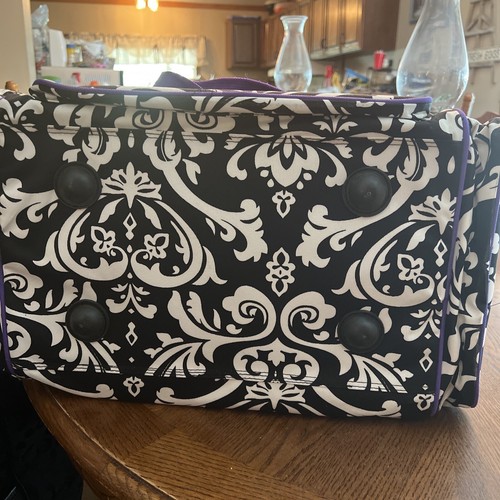 Brand New Duffle Bag Sports Duffel Gym Bag in White & Black Trimmed In Purple - Picture 14 of 24