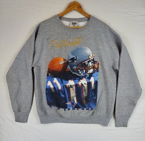 Vintage Patriots New England Crewneck Sweatshirt L Lee Sport Nutmeg Mills 1997