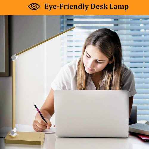 LED Desk Lamp with USB Ports,Touch Desk Lamps for Home Office 3 Brightness Gold - Picture 5 of 6