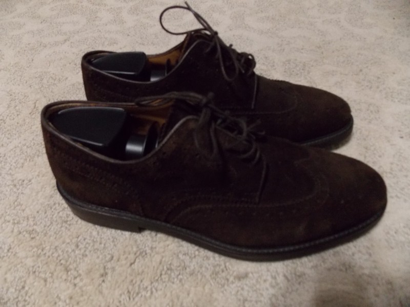 Suitsupply Mens Brown Suede Wingtip Dress Shoes Brogue Lace Up