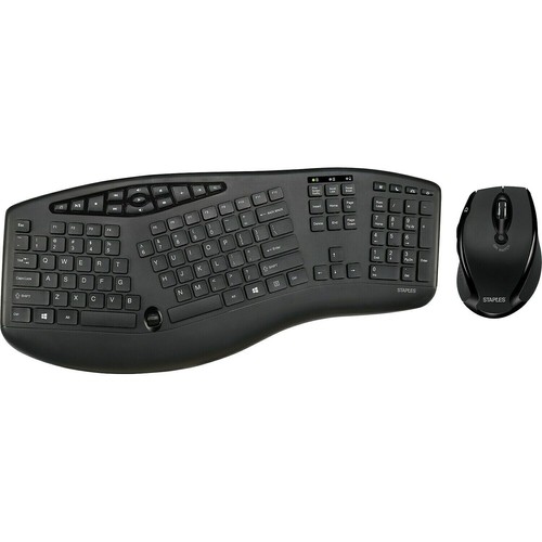 Staples Wireless Ergo Keyboard & Optical Mouse - 53231 - Picture 1 of 5