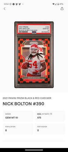 2021 Prizm Football Nick Bolton RC - Red Checker SSP PSA 10 Chiefs *Pop 8* - Picture 4 of 4