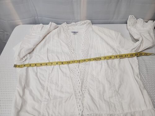 Vicki Wayne Open Jacket Bolero Shrug Size 26AA Cardigan XL White 100% Cotton - Picture 4 of 8