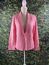 Tommy Hilfiger Size:L Women One Button Blazer Light Pink 95 Cotton