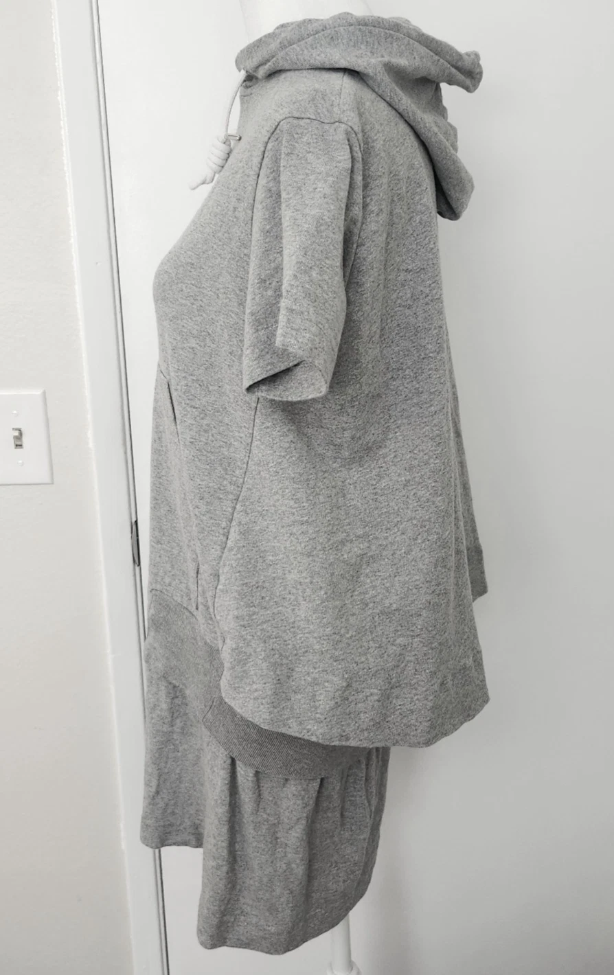 sacai FELPA CON CAPPUCCIO ABITO a strati pezzo unico cotone donna taglia 1 US 6 felpa con cappuccio