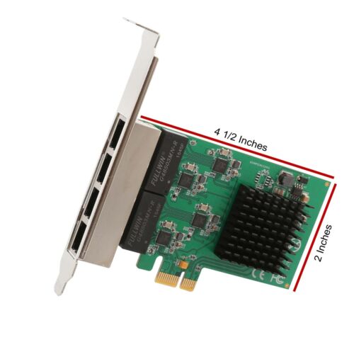PCI-Express 2.0, x4, 4-Port Gigabit Ethernet RJ45 Card, Realtek+ASMedia Chipsets - Picture 3 of 6