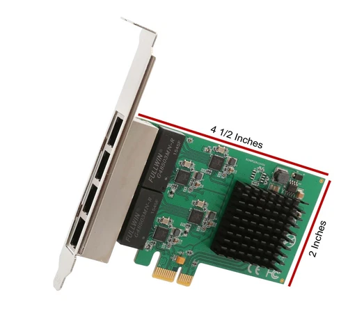 PCI-Express 2.0, x4, 4-Port Gigabit Ethernet RJ45 Card, Realtek+ASMedia Chipsets - Picture 3 of 6
