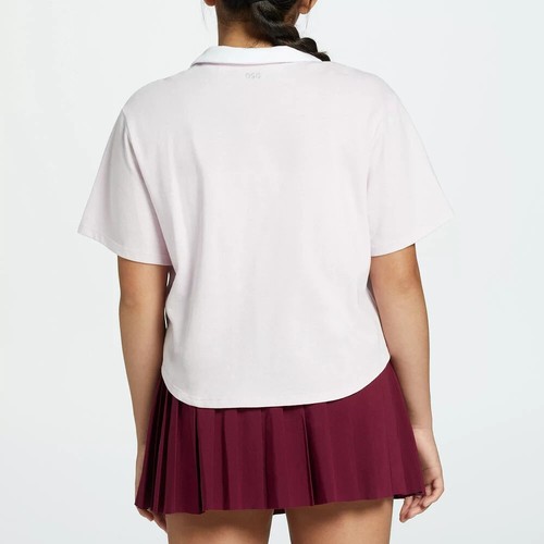 DSG Girls' Johnny Collar Short Sleeve T-Shirt, Tinted Rose, XL - Picture 2 of 2