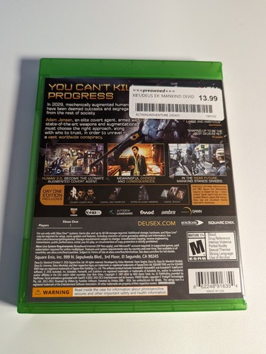 Deus Ex: Mankind Divided - Xbox One (Square Enix, 2016) Eidos, Day One Edition - Picture 2 of 3