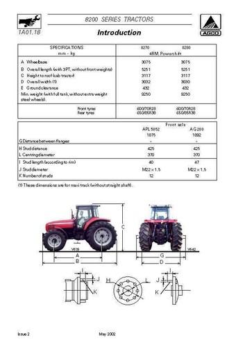 Tractor Massey Ferguson Serie 8200 MF-8250 SERVICIO Y REPUESTOS Manual -2- Manuales - Imagen 3 de 7