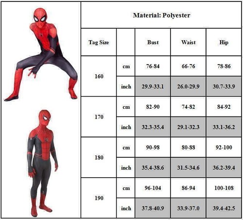 Adults Men Far From Home Spiderman Costumes Superhero Halloween Fancy Dress▪ - Picture 2 of 9