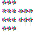  18 stücke Six Blätter Windmühle Handheld Windmühle Spielzeug Bunte Wind DIY