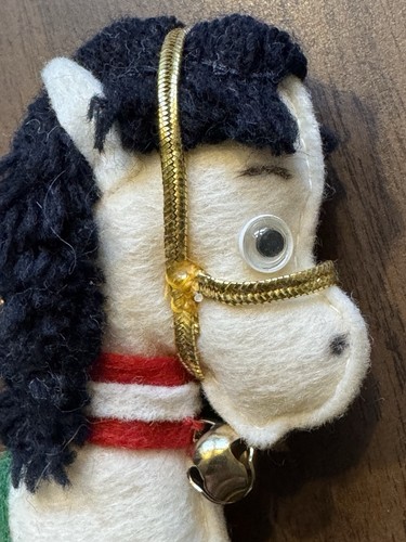 Vintage Filz Schaukel und Stecken Pferde -3- Handarbeit Ornamente Weihnachten 23 - Bild 7 von 7