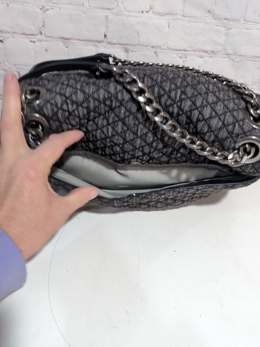 Borsa a tracolla Rebecca Minkoff Edie Flap denim scuro hardware canna di fucile usata in ottime condizioni - Foto 6 di 17