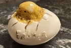 Antique Gillinder & Sons Milk Glass Chick Hatching From Easter Egg Hand Blown