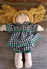 Vtg 1982 Cabbage Patch Kids Doll Blonde Hair Pigtails Blue Eyes Tongue Out