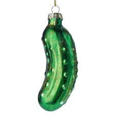 Christmas Pickle Glass Ornament, Glass Blown Food Ornament Presents for Chris...