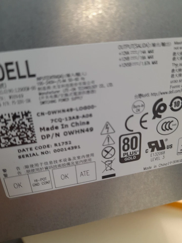 Dell 290w Power Supply L290EM-00 WHN49 OptiPlex 3020 7020 9020 Precision T1700 - Image 4 of 4