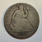 Lot #12: 1871 Seated Liberty Half Dollar - 90% Silver *combine shipping*