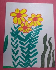 Yellow Flowers IMPRESSIONISM ORIGINAL Painting Whimsical On Canvas 8X6 INCH