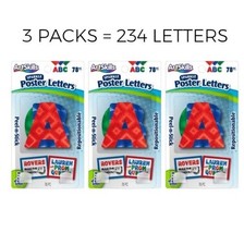 3 Sparkle Poster Letters Alphabet Peel n Stick Teacher Craft ABC A-Z Holographic