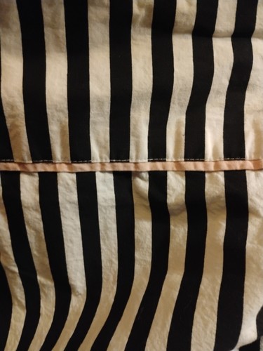 POTTERY BARN TEEN-Emily&Meritt Black Striped Pink Trim FITTED & FLAT Sheet XLT - Picture 7 of 8