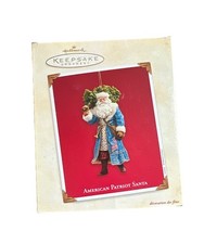 Hallmark 2003 AMERICAN PATRIOT SANTA Christmas Ornament Stars Stripes Robe, Box