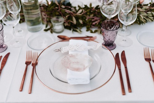 Clear Glass Charger 13 Inch Dinner Plate With Metallic Rim 0.5 CM - Set of 4 ... - Picture 5 of 5