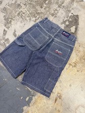 Y2K Sean John Men's Baggy Jean Shorts Vintage Y2K, Size 34, Denim Embroidered