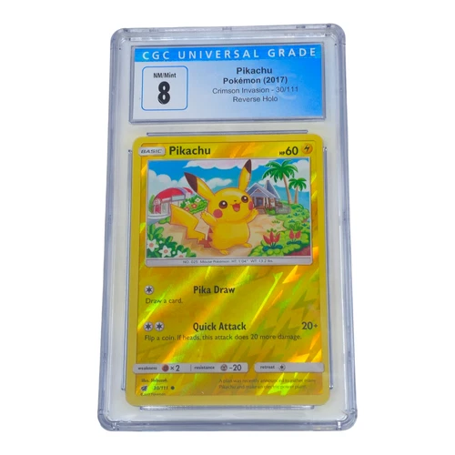 Pikachu 30/111 Crimson Invasion Reverse Holo CGC 8 NM/Mint 8118
