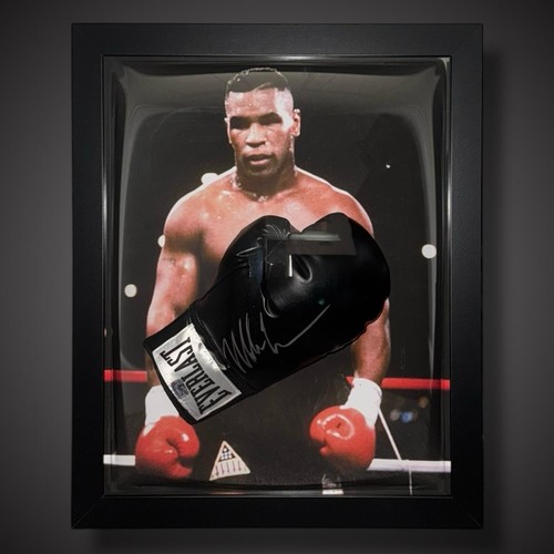 Mike Tyson Hand Signed Black Everlast Boxing Glove In A Some Frame With COA £285 - Picture 1 of 4