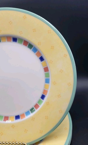 Set Of 4 Villeroy & Boch Twist Alea Limone Yellow Salad Plates 8.5" - Picture 3 of 6