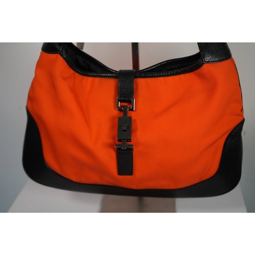 Gucci Schultertasche Jackie Orange Canvas & Schwarz Leder GRATIS COA - Bild 5 von 7
