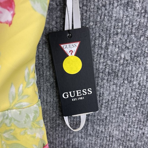 NWT Guess Dress Size 12 Floral Yellow Fairy Flirty Summer Long - Picture 5 of 18