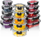 30 PC Glass Food Storage Containers with Lids - Reusable Glass Meal Prep Contain