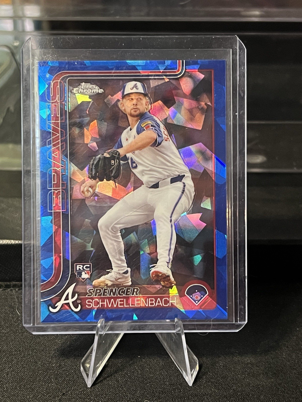 2025 Topps Chrome Sapphire Spencer Schwellenbach RC Rookie #203 Braves