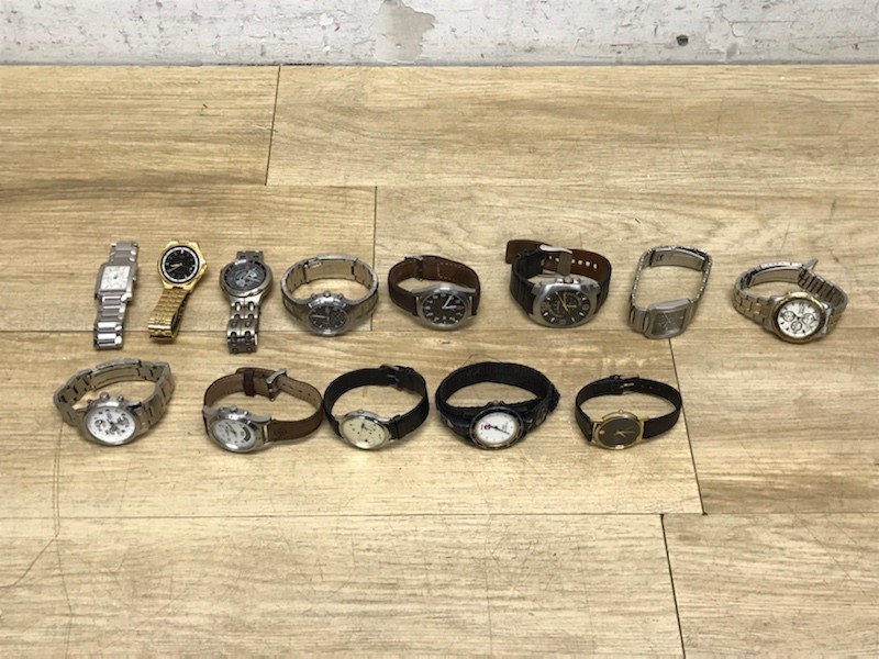 Parts/Repair 13 Lot AS-IS of Assorted Timex Watches ESQ, Movado, Citizen, - vintagewatches.pk