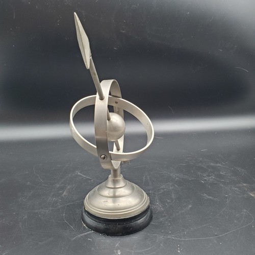 Vintage Armillary Sphere Decor Metal Desktop Sculpture Celestial Arrow Orb Globe - Picture 3 of 8