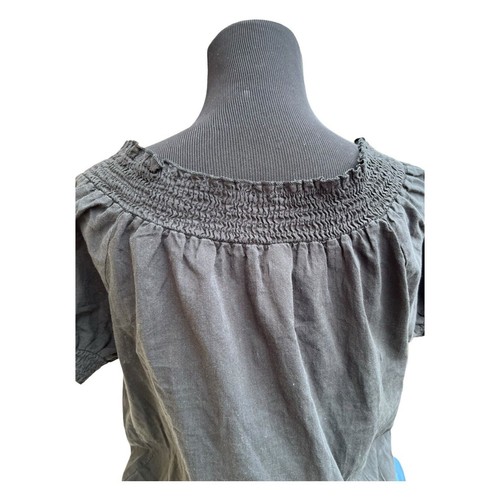 Camicia donna LSTER cotone nera manica corta ricamata BOHO TG L USATA IN OTTIME CONDIZIONI - Foto 6 di 8